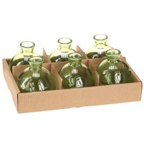 Itens Vasos de vidro pequenos, mini vasos bulbosos, verde, Ø7,5cm, A9cm, 6 peças