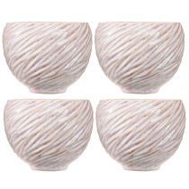 Itens Tigelas pequenas de cerâmica em decoração espiral rosa Ø9cm 4 unidades