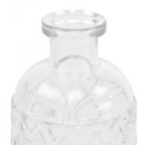 Vaso de vidro pequeno vaso de diamante padrão de vidro transparente H12.5cm 6pcs