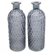 Vaso de vidro pequeno vaso favo de mel vidro azul cinza H20cm 6 pçs