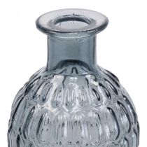 Vaso de vidro pequeno vaso favo de mel vidro azul cinza H20cm 6 pçs