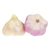 Decoração de vegetais artificiais alho rosa, branco Ø6,5cm 2 unidades