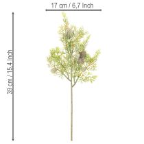 Itens Ramo artificial de conífera com pinhas para decoração de mesa, 39 cm, 4 peças