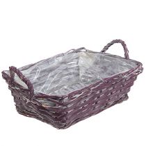 Cesta quadrada 29cm x 23cm Alt.10cm roxo escuro