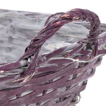 Cesta quadrada 29cm x 23cm Alt.10cm roxo escuro