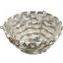 Itens Cesto de plantas para pendurar, cesto de flores trançado branco, cinza, natural H16cm Ø30cm