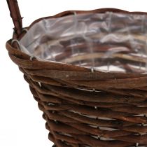 Cesto entrançado com pega Cesto para plantas Cesto decorativo Ø20×15cm