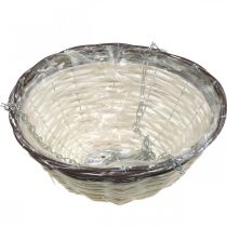 Itens Cesto de suspensão, vaso de plantas para pendurar branco, castanho, chique gasto Ø31,5cm