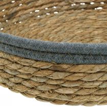 Itens Conjunto de bandeja redonda em vime natural, com vasos para plantas e bandeja decorativa, conjunto de 3 peças Ø33/30/25cm A8/7cm
