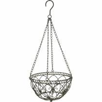 Cesto de plantas decorativo para pendurar castanho ferrugem Ø24cm