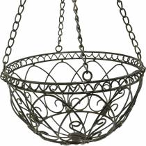 Cesto de plantas decorativo para pendurar castanho ferrugem Ø24cm