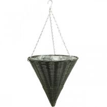 Cesto bolsa cone luz cinza Ø35cm H37cm