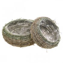 Cesto para plantas redondo cipó bicolor, madeira Ø18 / 25cm, conjunto de 2