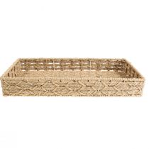 Itens Bandeja de cesta bandeja decorativa cesta natural 41/33/25cm conjunto de 3