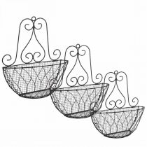 Itens Cesto suspenso de plantas metal ferrugem look H30/33,5/40cm conjunto de 3