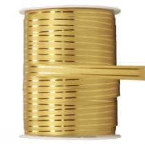 Fita ondulada fita para presente dourada com listras douradas 10mm 250m