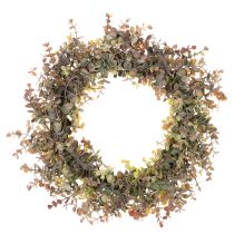 Itens Coroa artificial de eucalipto, decoração de outono, redonda, 45 cm