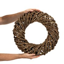 Itens Guirlanda decorativa feita de ramos naturais, guirlanda de rattan, redonda, grande, 45 cm