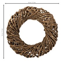 Itens Guirlanda decorativa feita de ramos naturais, guirlanda de rattan, redonda, grande, 45 cm