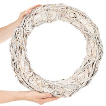 Itens Guirlanda redonda de galhos para artesanato e decoração, guirlanda para porta de 50 cm