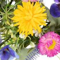 Itens Guirlanda artificial de flores de primavera para decoração de porta de entrada, 30 cm