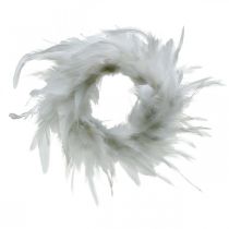 Coroa de penas branca pequena Ø11cm decoração de páscoa penas reais