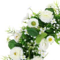 Coroa de flores branco deco Coroa de porta Bellis flores de seda Ø30cm