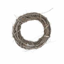 Coroa decorativa salgueiro Ø20cm lavado branco
