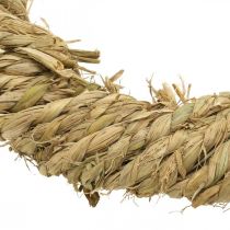 Coroa de palha trançada Ø37cm Natural Decoração em palha rústica