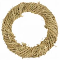 Guirlanda de palha trançada Ø37cm decoração de palha rústica natural