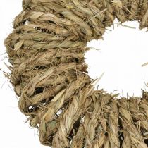 Coroa de palha trançada Ø35cm grinalda decorativa rústica natureza