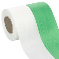Itens Fita de guirlanda Moiré 125mm x 25m em verde e branco, fita de tafetá trançada, fita nacional, fita decorativa
