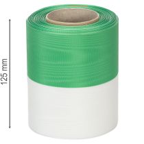 Itens Fita de guirlanda Moiré 125mm x 25m em verde e branco, fita de tafetá trançada, fita nacional, fita decorativa