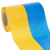 Itens Fitas de guirlanda Moiré de 150 mm em azul e amarelo - fita decorativa e de luto premium, para celebrações, fita para laço.