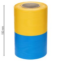Itens Fitas de guirlanda Moiré de 150 mm em azul e amarelo - fita decorativa e de luto premium, para celebrações, fita para laço.