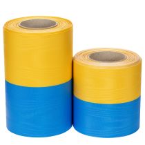 Itens Fitas para guirlanda em moiré azul e amarelo, várias larguras, 25m
