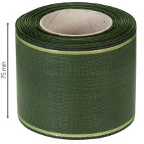 Itens Fita para coroa de flores verde-escura com borda dourada, 75 mm de largura, 25 m de comprimento - Ideal para funerais e arranjos florais.