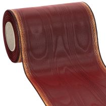 Itens Fita de guirlanda Moiré 150 mm fita de tafetá Bordeaux decoração