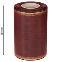 Itens Fita de guirlanda Moiré 150 mm fita de tafetá Bordeaux decoração