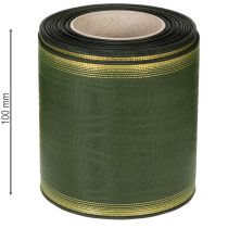 Itens Fita decorativa para guirlanda em moiré verde escuro, 100 mm, fita de tafetá.