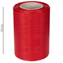 Itens Fita vermelha para coroa de flores, 125 mm x 25 m - Fita para arranjos florais funerários, letras e decoração.