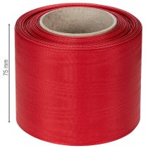 Itens Fita vermelha para guirlanda, 75 mm x 25 m - Arranjos florais e decoração funerária, fita resistente para escrita.
