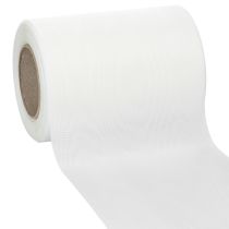 Itens Fita decorativa branca para coroa de flores, 125 mm, 25 m, para cerimônias fúnebres e decoração de túmulos.
