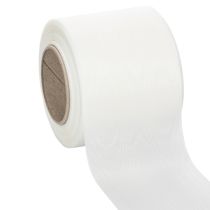 Itens Fita branca para guirlanda, de alta qualidade, 75 mm x 25 m - fita decorativa para arranjos florais e serviços funerários, ideal para impressão.