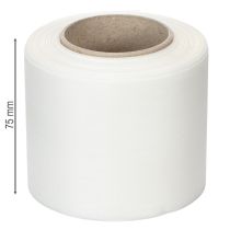 Itens Fita branca para guirlanda, de alta qualidade, 75 mm x 25 m - fita decorativa para arranjos florais e serviços funerários, ideal para impressão.