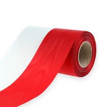 Itens Coroa de fitas moiré branco-vermelho 150 mm