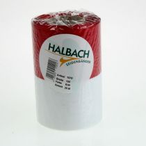 Itens Fita de coroa de flores em moiré, fita de luto branca e vermelha, fita decorativa de 150 mm, fita memorial com flor de luto, tafetá de acetato de 25 m