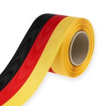 Coroa de fitas moiré preto-vermelho-ouro 75 mm