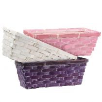Cesta de chips quadrada roxa / branca / rosa 6 unidades