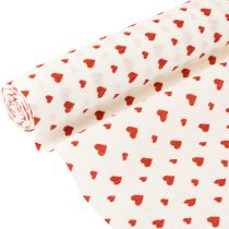 Itens Papel Crepom com Corações Crepe Florista Dia das Mães Vermelho, Branco 50×250cm
